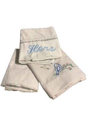 3 vintage pillowcases